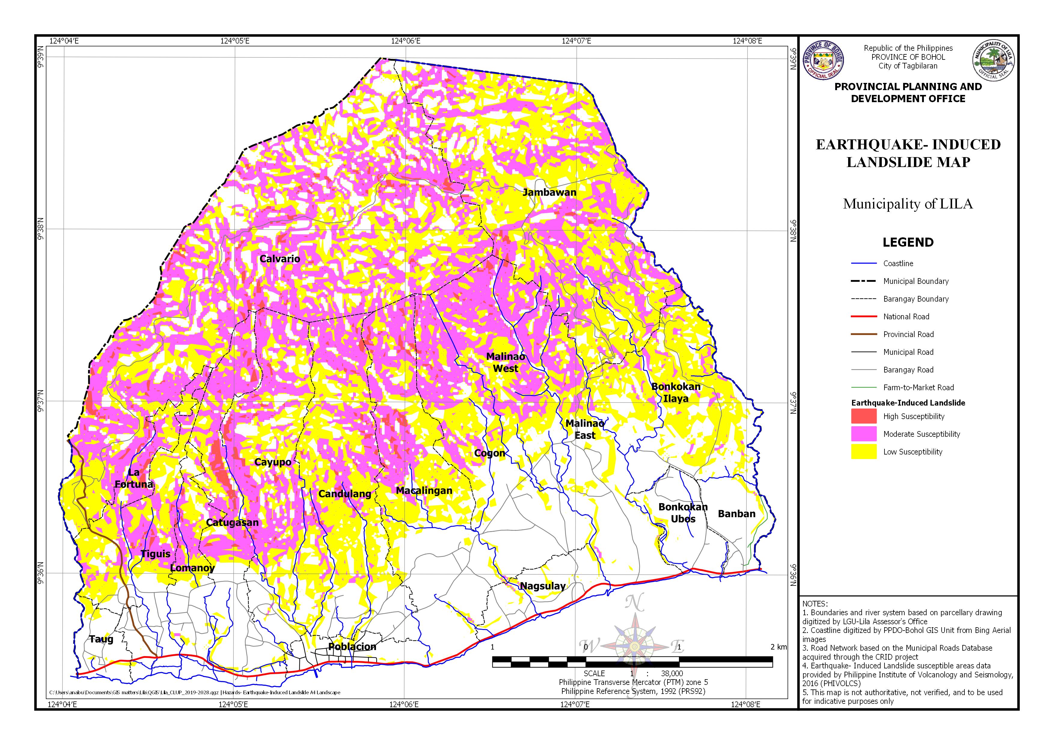 Earthquake-Induced Landslide Map